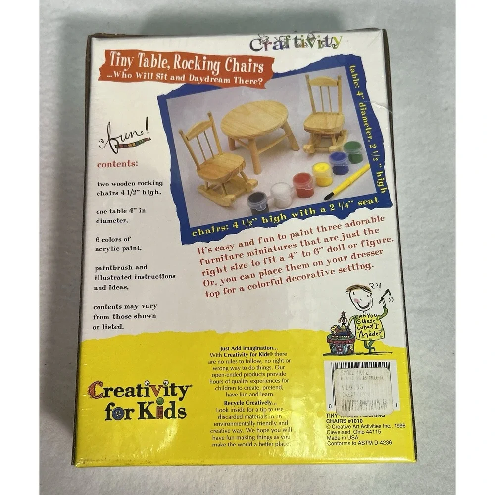 Creativity For Kids Tiny Table & 2 Rocking Chairs Sealed NEW in box‎